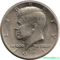 Монета. США. 50 центов 1971 год. Монетный двор D.