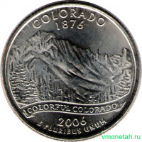 Монета. США. 25 центов 2006 год. Штат № 38 Колорадо. Монетный двор P.