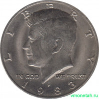 Монета. США. 50 центов 1983 год. Монетный двор P.