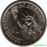 Монета. США. 1 доллар 2009 год. Президент США № 9, Уильям Генри Гаррисон. Монетный двор D.