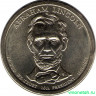Монета. США. 1 доллар 2010 год. Президент США № 16, Авраам Линкольн. Монетный двор P.