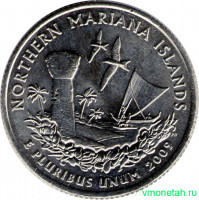 Монета. США. 25 центов 2009 год. Штат № 56 Северные Марианские острова. Монетный двор P.