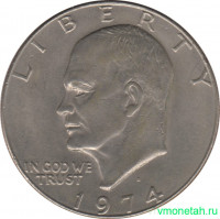 Монета. США. 1 доллар 1974 год. Монетный двор D.