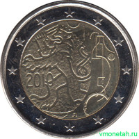 Монета. Финляндия. 2 евро 2010 год. 150 лет финской валюте.