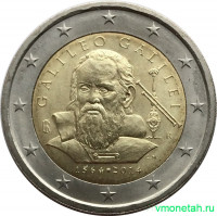 Монета. Италия. 2 евро 2014 год. 450 лет со дня рождения Галилео Галилея.