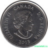Монета. Канада. 25 центов 2013 год. Война 1812 года. Шарль де Салаберри.