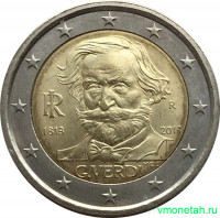 Монета. Италия. 2 евро 2013 год. 200 лет со дня рождения Джузеппе Верди.