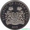Монета. Сьерра-Леоне. 1 доллар 2019 год. Слон.